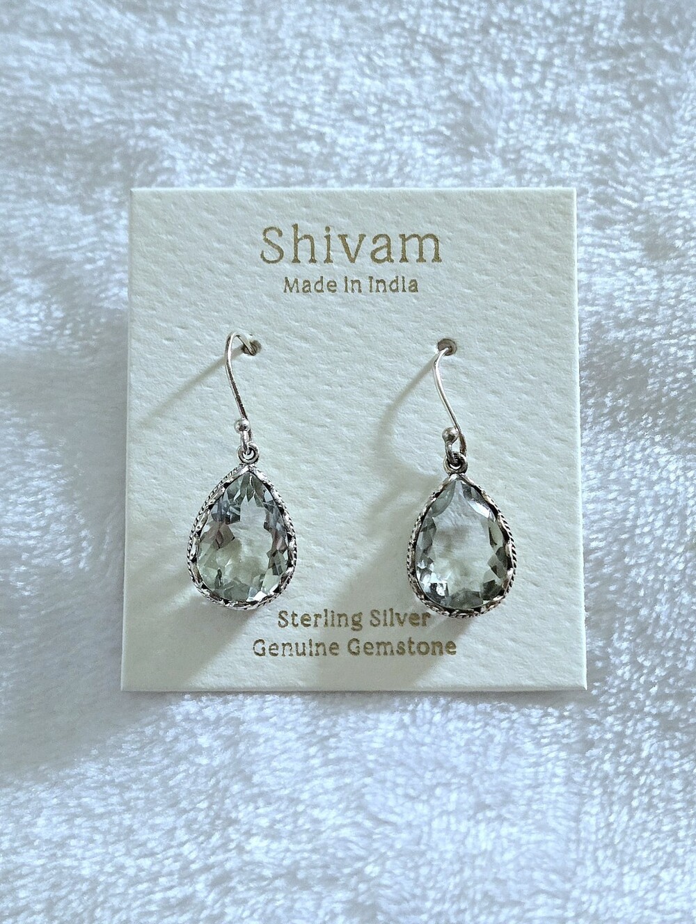 Shivam Green💚 Amethyst Teardrop💧Earrings - Picture 16 of 16